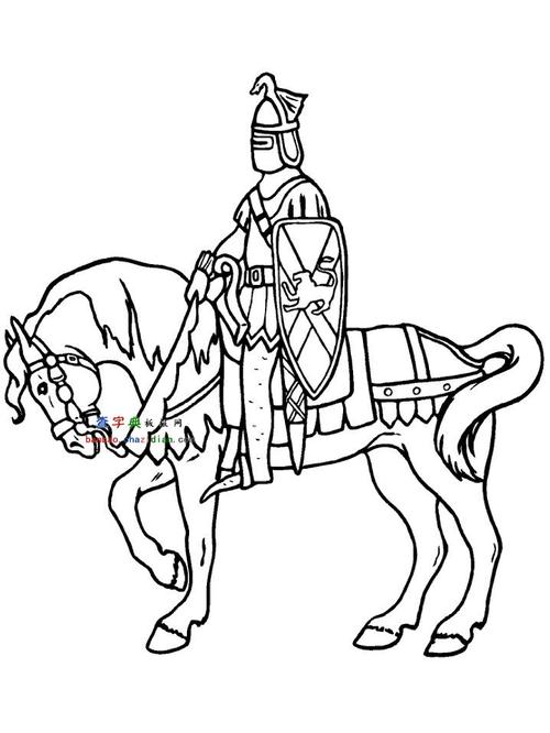 骑马的战士简笔画