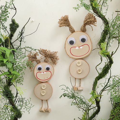 个性创意卡通实木挂件开口笑小娃娃壁挂幼儿园装饰木牌木质饰品