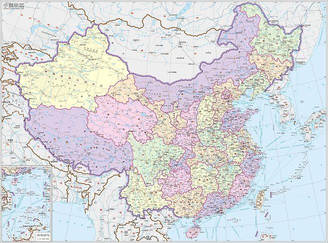 中国地图高清版大图(2500万像素)_中国地图库