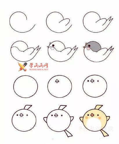 可爱的小鸟的简笔画画法教程详解