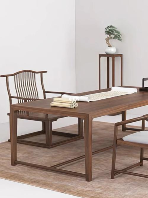 新中式书桌椅禅意书画桌实木办公桌