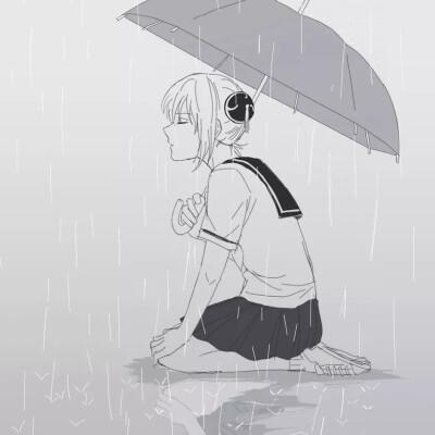 淋雨天情侣头像