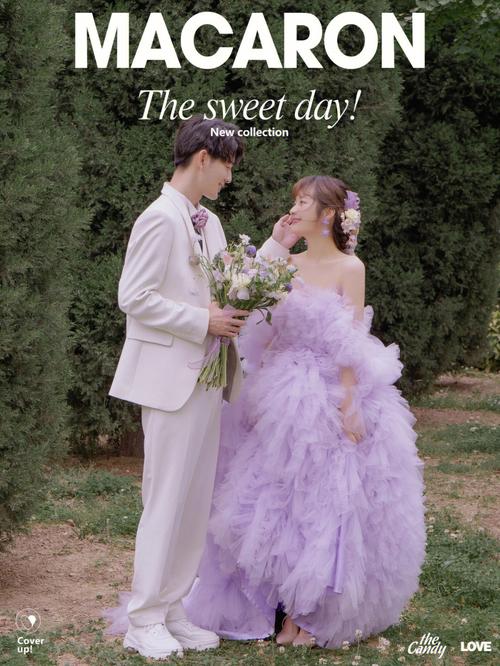 童话里走出来的紫色梦幻公主婚纱照