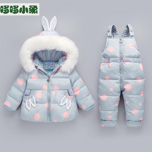 宝宝儿童羽绒服套装女童两件套1-3岁宝宝小童婴儿冬装外套反季