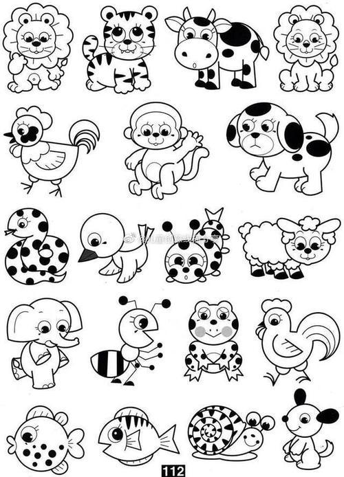 上百个超可爱的小动物简笔画素材 手绘素材简笔画儿童画