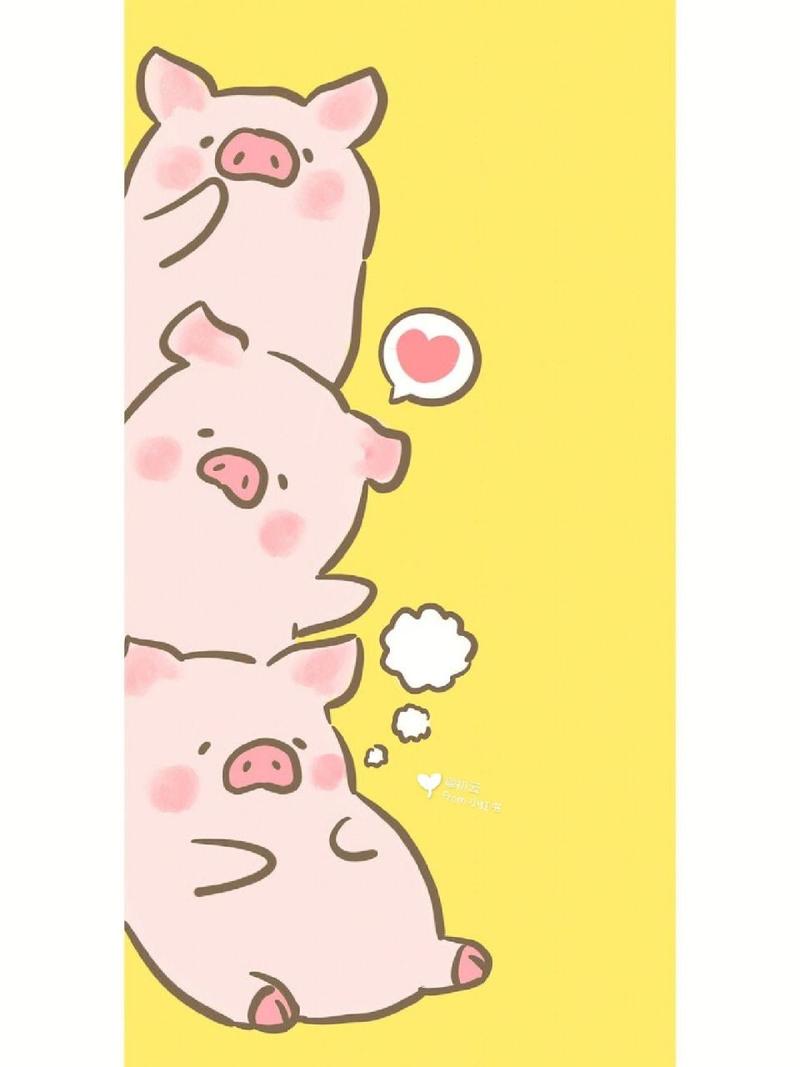 可爱猪卡通壁纸! 8.3|猪猪手机壁纸来咯