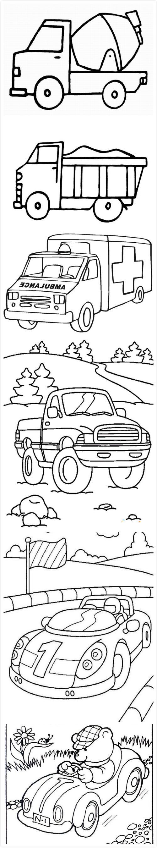 汽车简笔画图片越野车简笔画怎么画-儿童简笔画大全酷酷的越野车简笔