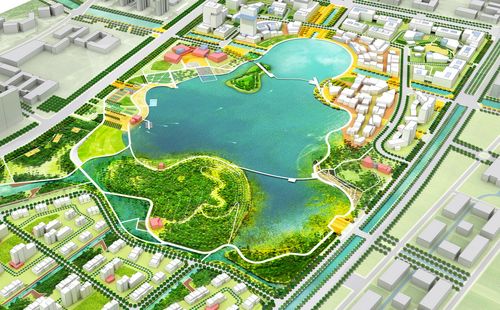 公园绿地 完美表现-经典版式-极品方案-阳澄湖科技园总体规划及中心湖