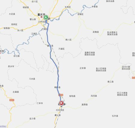 遵义至重庆高速复线图