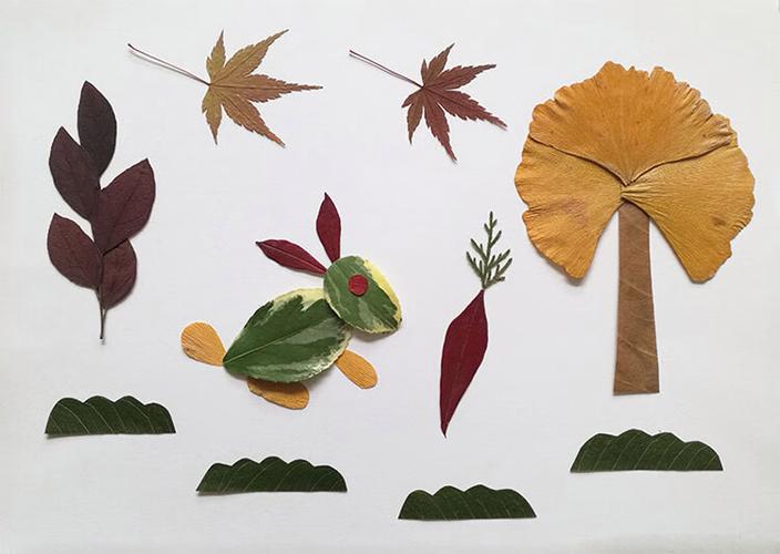 树叶画手工贴画三年级 树叶粘贴画成品小学生幼儿园儿童手工diy材料包