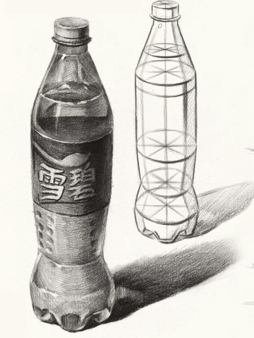 素描塑料瓶的画法