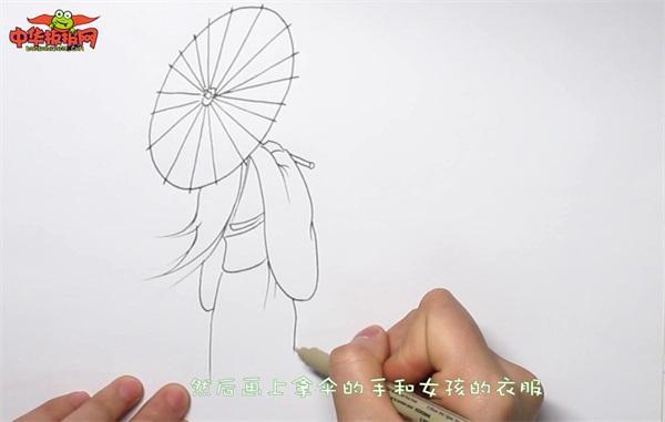 有很多人喜欢画古风的女子简笔画今天教大家画一幅古代女子背影打伞