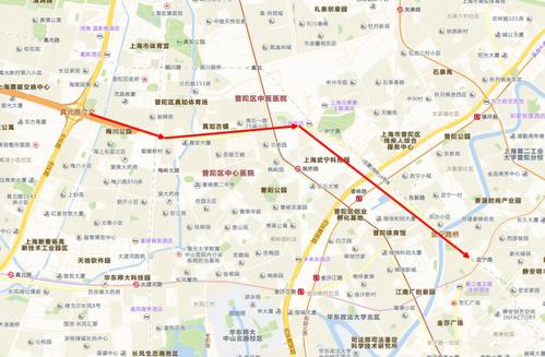 武宁路在上海市普陀区地图的位置