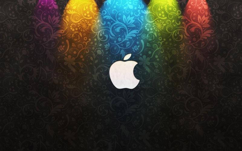 苹果创意色彩logo,高清图片,电脑桌面-壁纸族