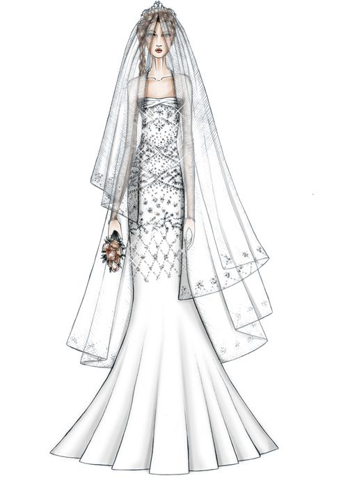 婚纱设计手稿收录我们米兰时尚设计学校milanfashioncampus设计的婚纱