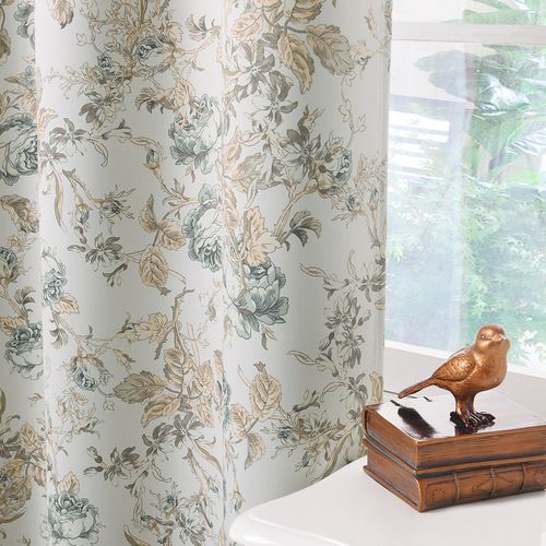 清新田园风格法式牡丹花遮光窗帘成品  加厚窗帘布定制 客厅卧室