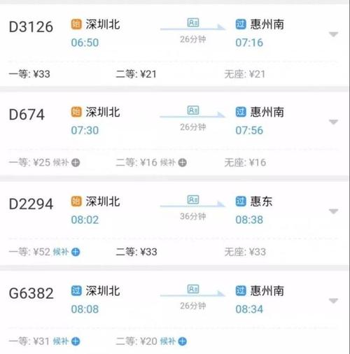高铁动车票价调整,惠州南站到深圳北站只需16元!