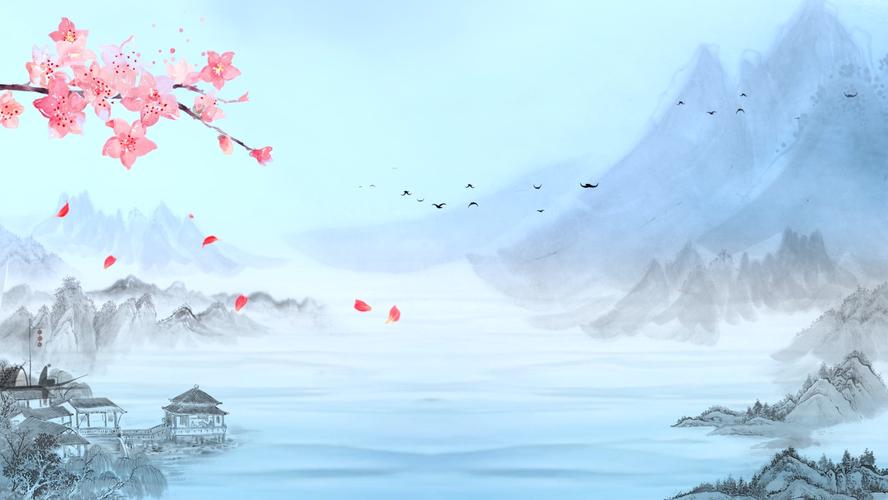 中国风江山如画水墨背景视频pr模板