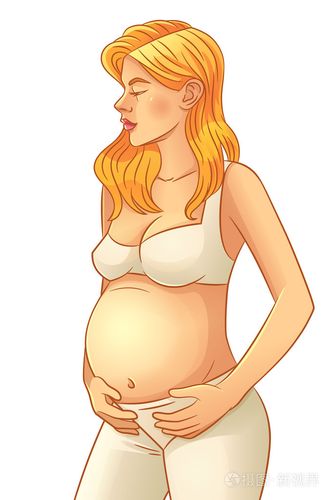 年轻孕妇的大肚子在内衣矢量图