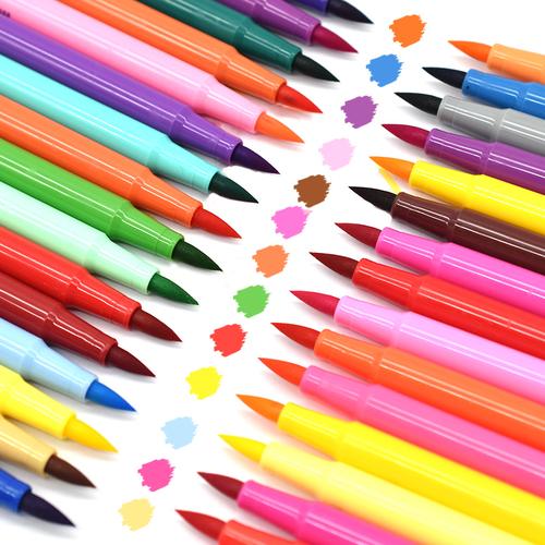 软头水彩笔可水洗48色晨光36色幼儿园小学生用儿童画笔套装安全无毒