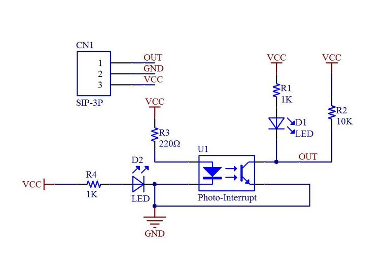 u 型光电传感器实验原理图