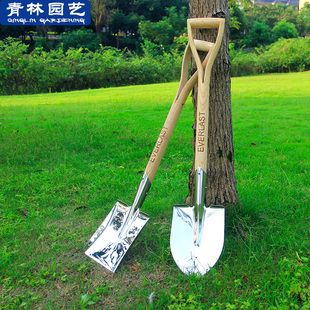 不锈钢铁锹园艺工具农用挖土户外铲子种花种菜工具家用大铁锨植树