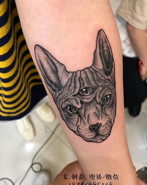 猫头纹身图片