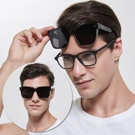 墨镜套镜男女太阳镜近视gm新款偏光司机眼镜戴开车超轻夹片式
