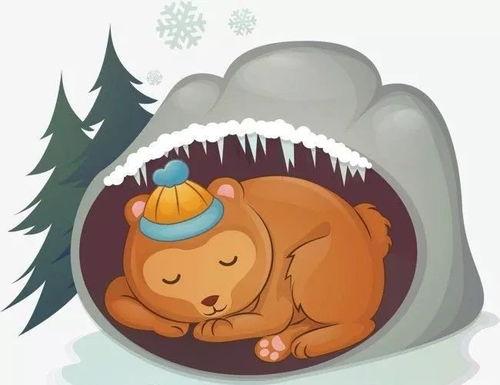 冬眠小动物卡通图片