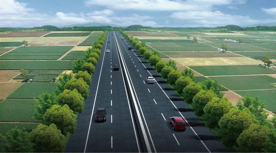 干线公路网络建成后将成为信阳市东西走向重要交通干线采用双向四车道