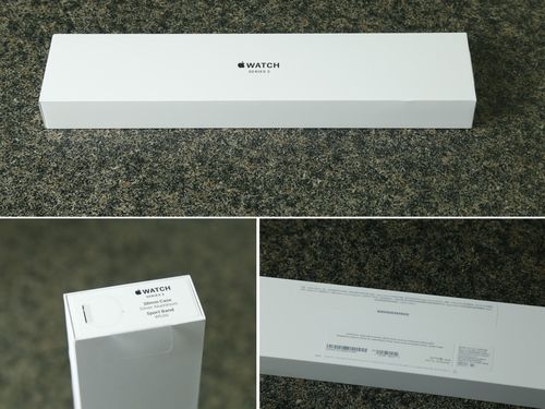 苹果手表3的包装采用长方形白色盒子,以抽拉式打开内部产品及配件.