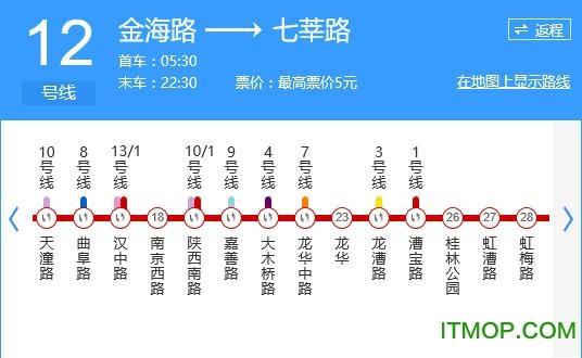 上海地铁12号线最新线路图下载-上海轨道交通12号线线路图(含时刻表及