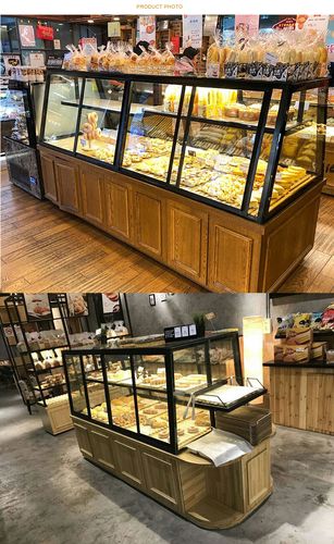 面包柜面包展示柜中岛柜台玻璃商用实木面包架蛋糕柜边柜铁艺展柜