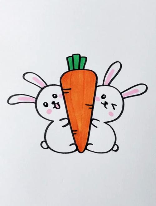 用一个v和两个3画可爱的小白兔,快来一起画吧 儿童简笔画