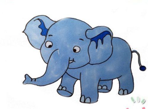 大象简笔画可爱一步一步教学大象简笔画彩色简单