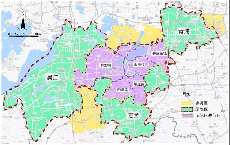 示范区空间范围涵盖上海市青浦区,苏州市吴江区,嘉兴市嘉善县,总面积