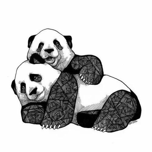 黑白动物插画