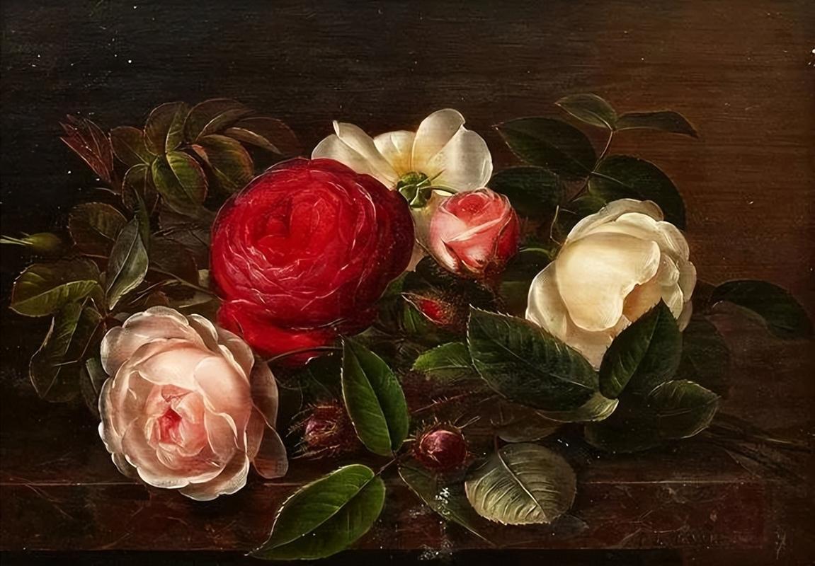 古典唯美写实花卉油画︱艺术名画