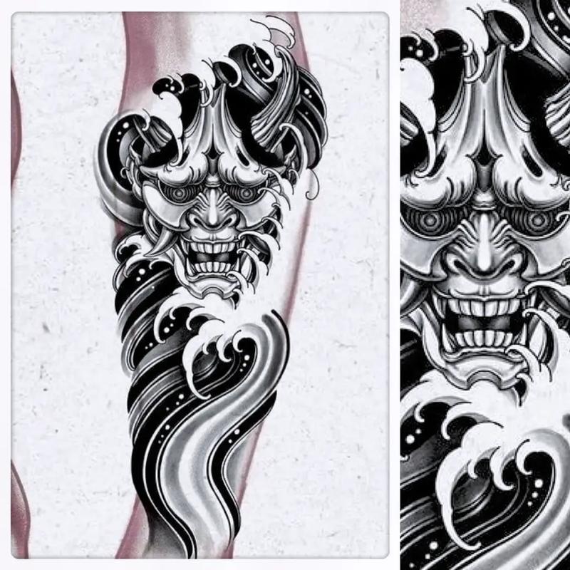 《般若》那就包个小腿吧.#纹身 #纹身手稿 #纹身刺青手稿  - 抖音