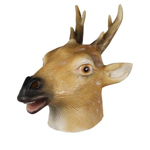 梅花鹿动物面具斑点鹿长颈鹿头套圣诞节麋鹿面具抖音舞会表演道具