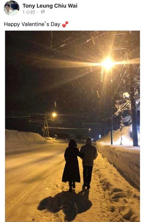 梁朝伟罕见晒照,与刘嘉玲浪漫雪中漫步,老夫老妻背影超温馨