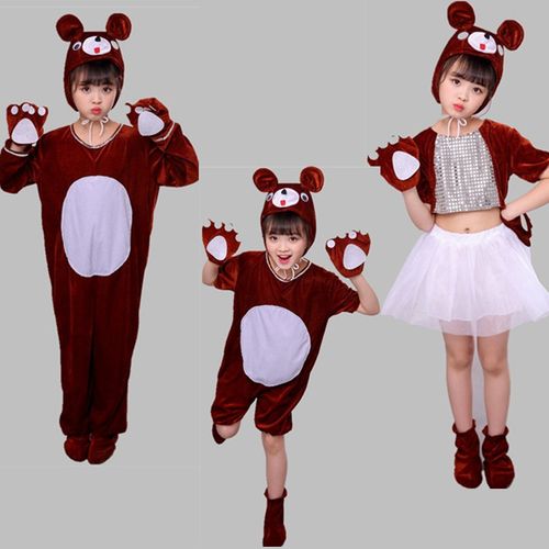 三只小熊演出儿童动物表演小熊当家卡通装扮幼儿舞蹈舞蹈连体服裙