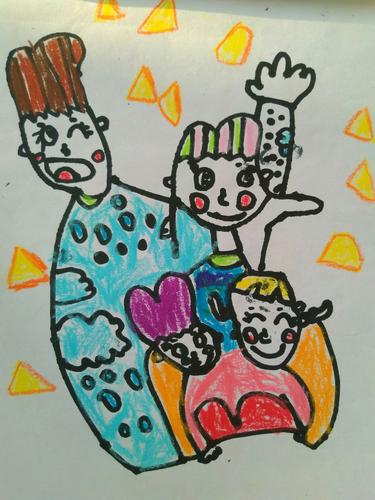 幸福的一家人儿童画创作感想