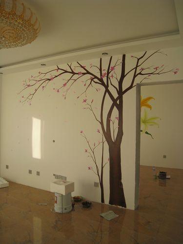 武汉室内手绘壁画,餐厅手绘墙画,室内客厅手绘壁画成果展示:墙画潮州