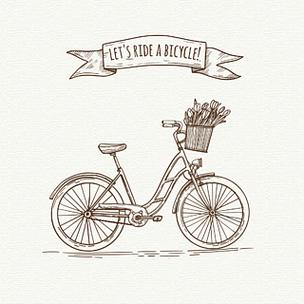 复古素描自行车
