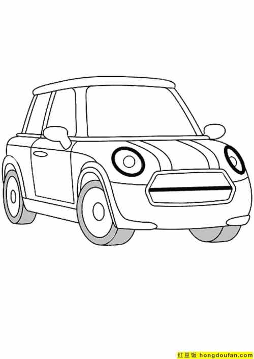 小汽车男生最爱的车子卡通涂色图片免费下载-红豆饭小学生简笔画大全