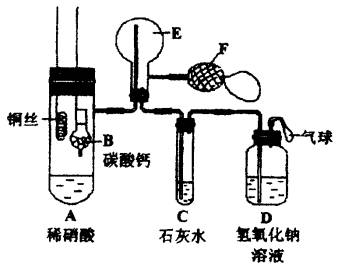 为了证明铜与稀硝酸反应产生一氧化氮.