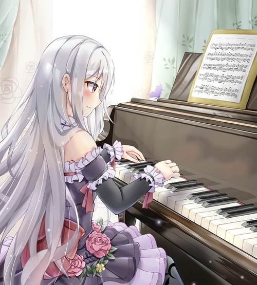 piano雪ノ雫的弹钢琴pixiv插画图片