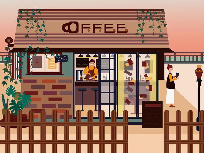 街角咖啡店|插画|商业插画|阿柠檬 - 原创作品 - 站酷 (zcool)