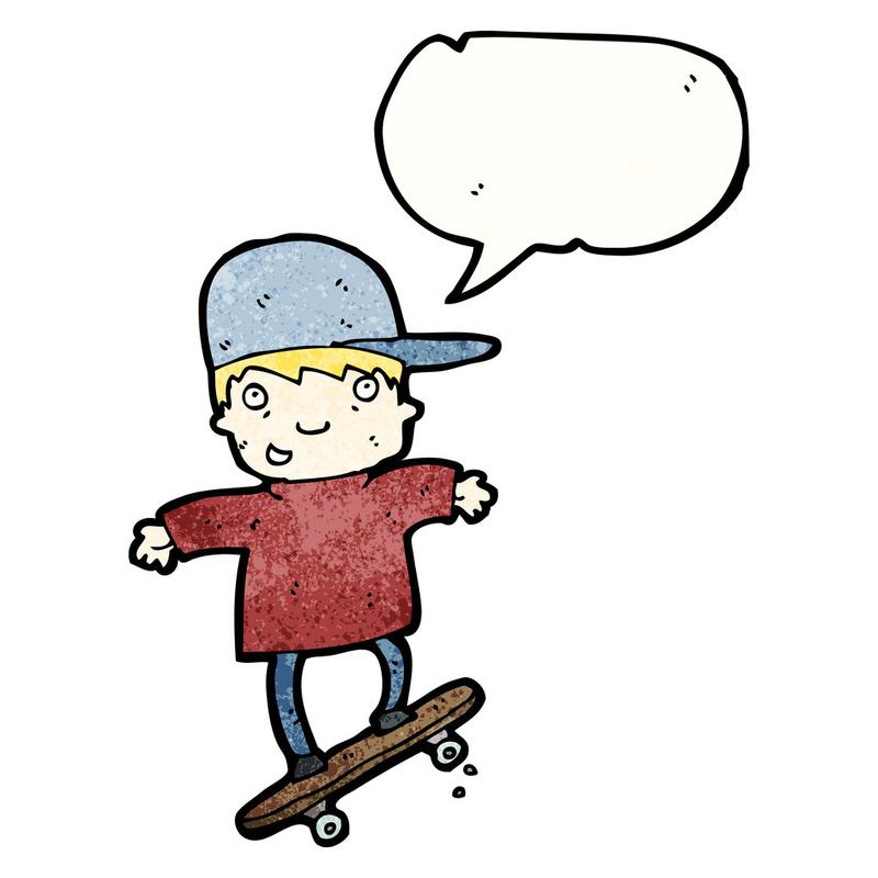 滑板少年,向量,在白色背景上的卡通滑板少年